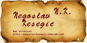 Negoslav Kesegić vizit kartica